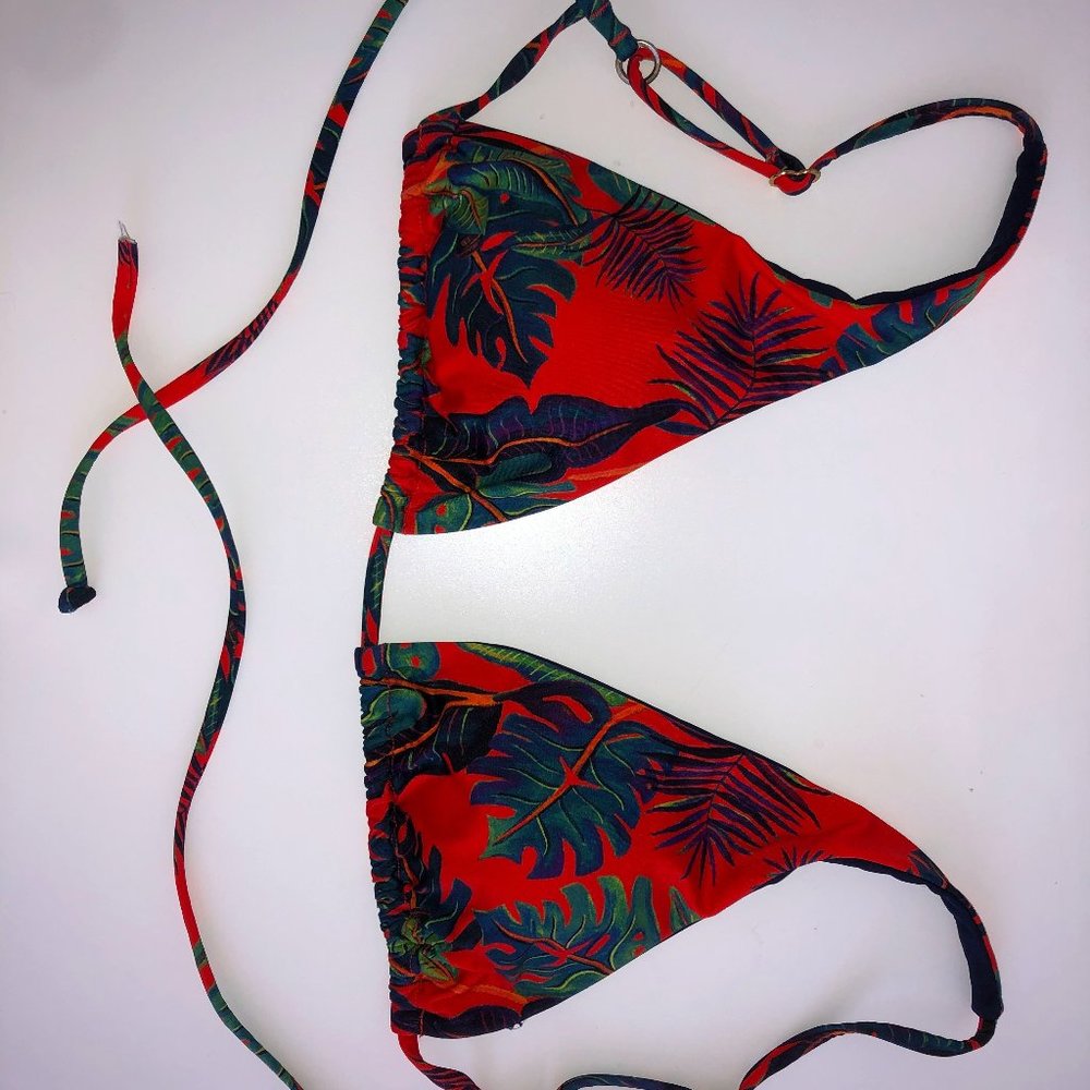 L*SPACE exotic print bikini top- XS